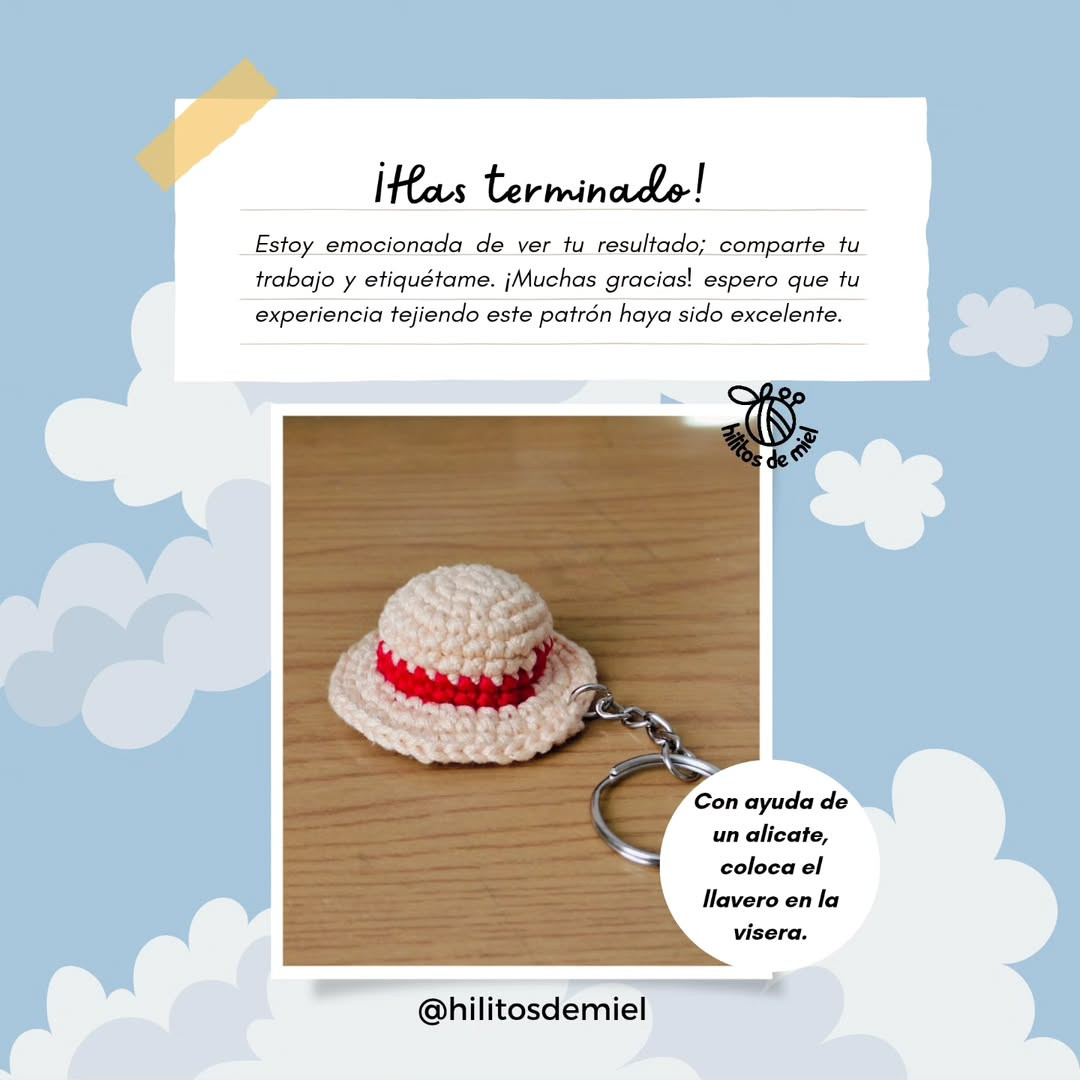 Sombrero Luffy: patrón de crochet gratis
