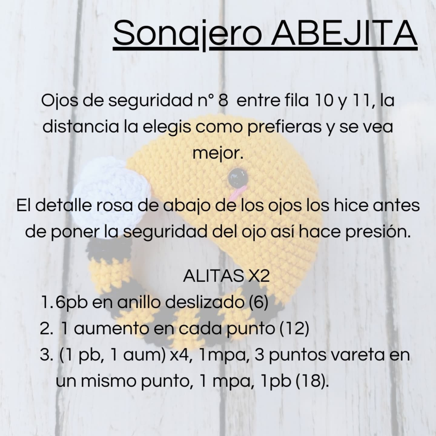 Sonajero ABEJITA: Patrón gratuito para tejer amigurumi
