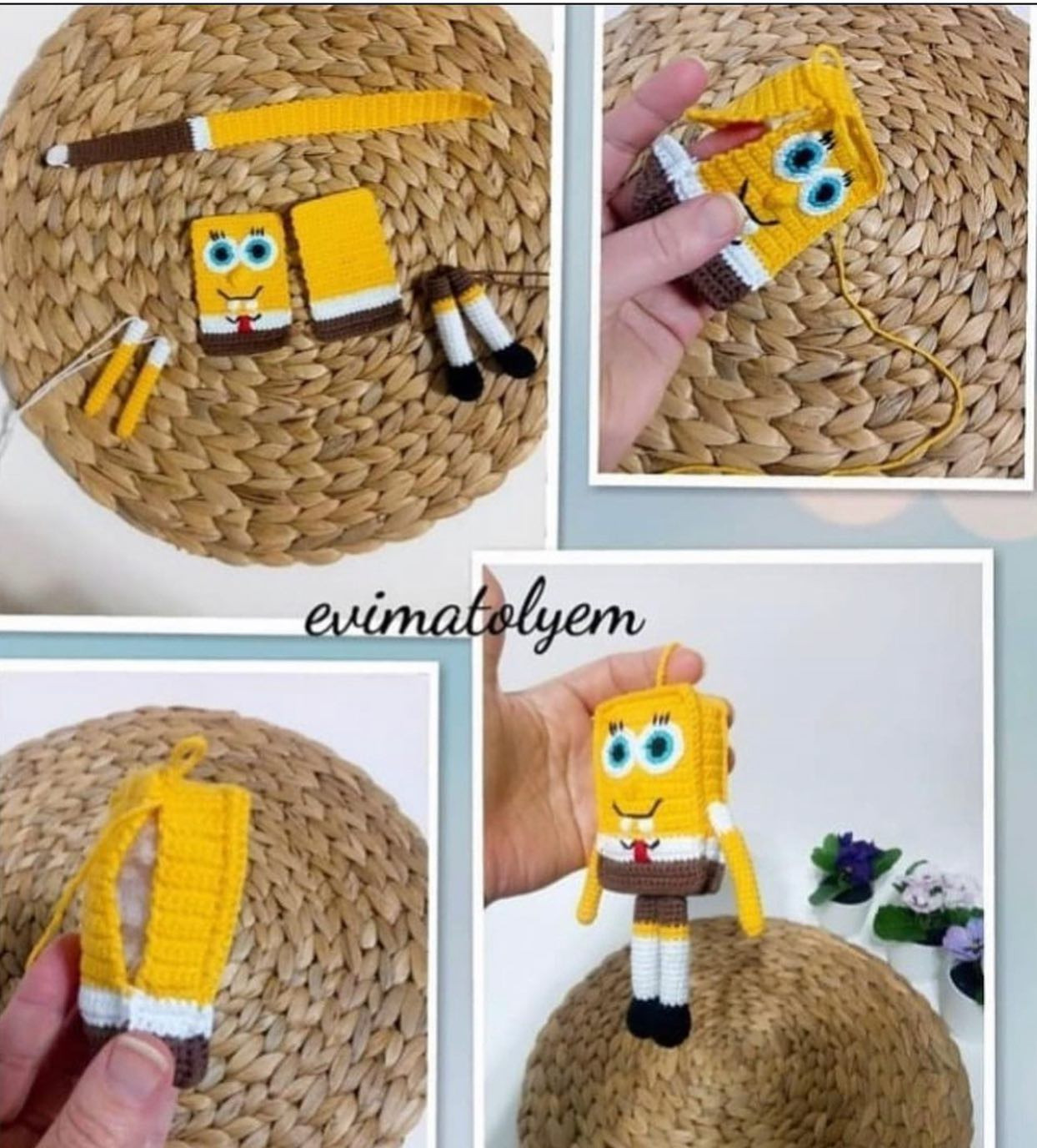 Sünger Bob Anahtarlık Tığ İşi Tarifi