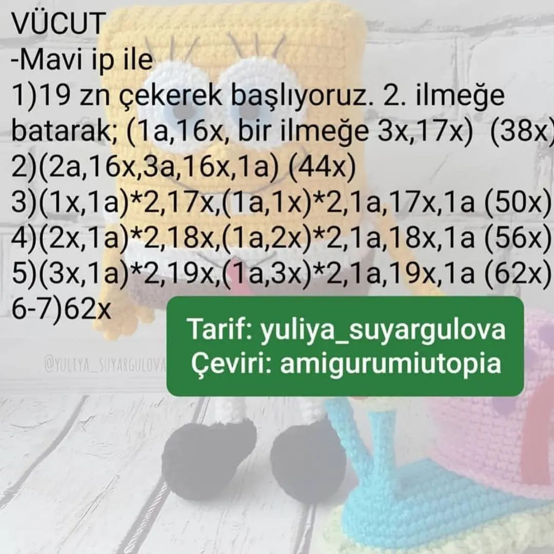 SüngerBob ve Gary Amigurumi Yapımı