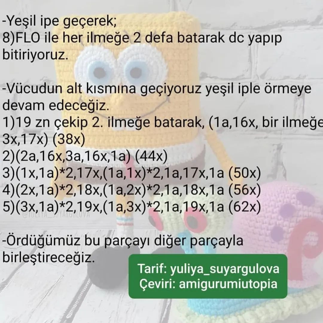 SüngerBob ve Gary Amigurumi Yapımı