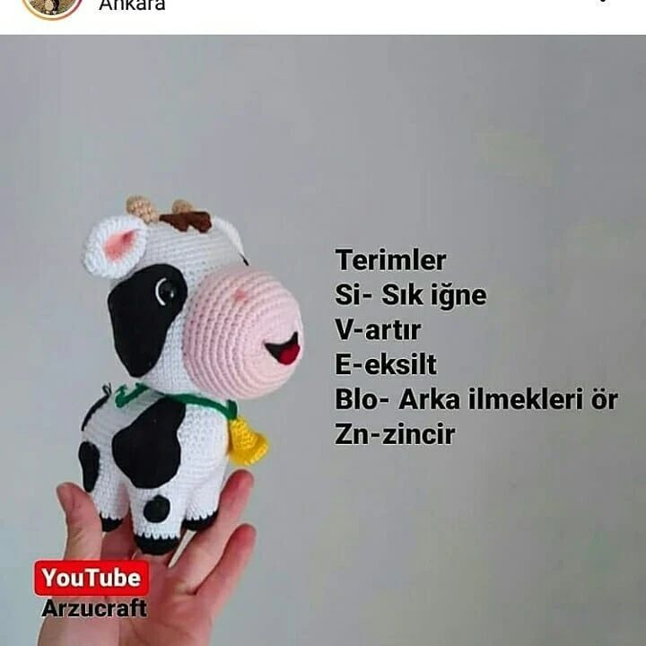 Süttaş İnek Büyük Burun Amigurumi Şeması
