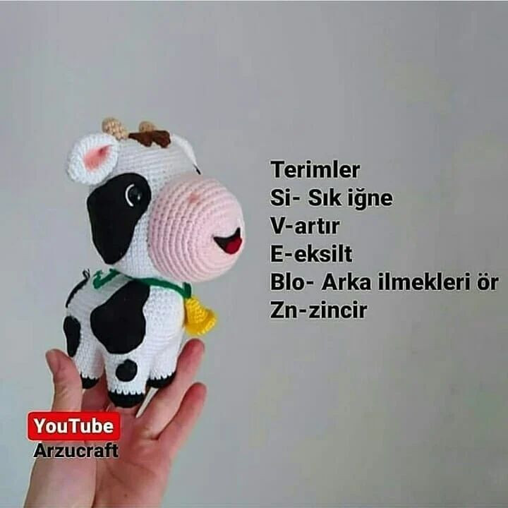 Süttaş İnek Büyük Burun Amigurumi Şeması