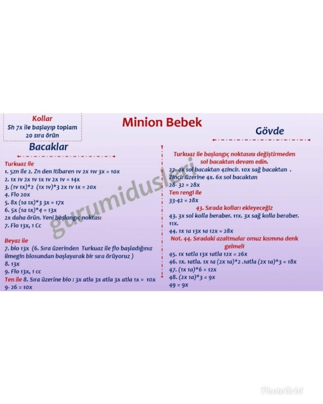 TARİF:  Amigurumi Kız Bebek Şeması