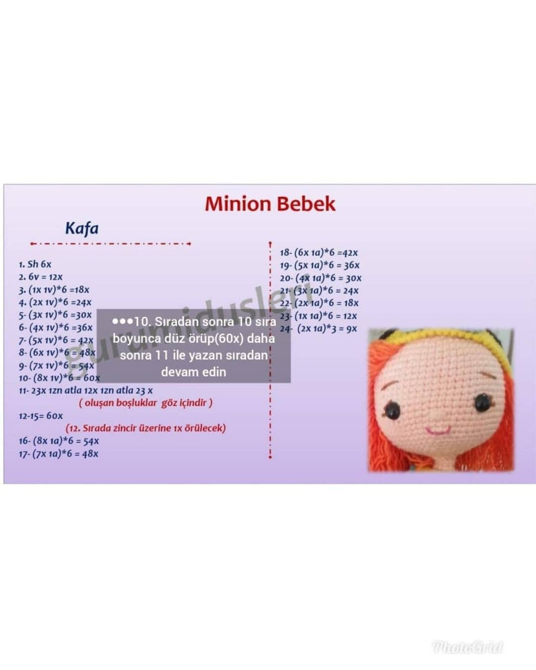 TARİF:  Amigurumi Kız Bebek Şeması