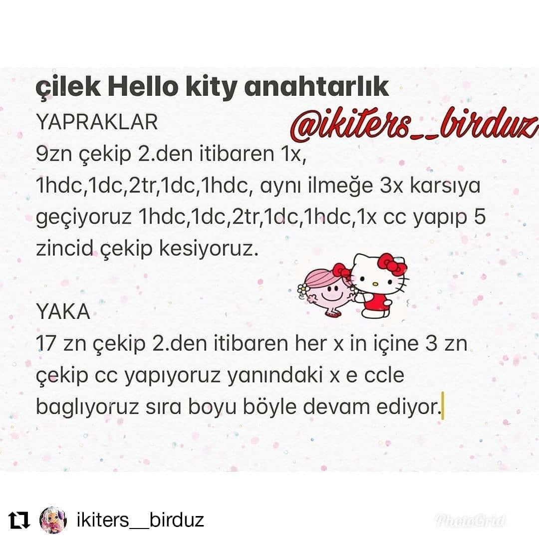 TARİF: Çilekli Hello Kitty Anahtarlık Yapımı