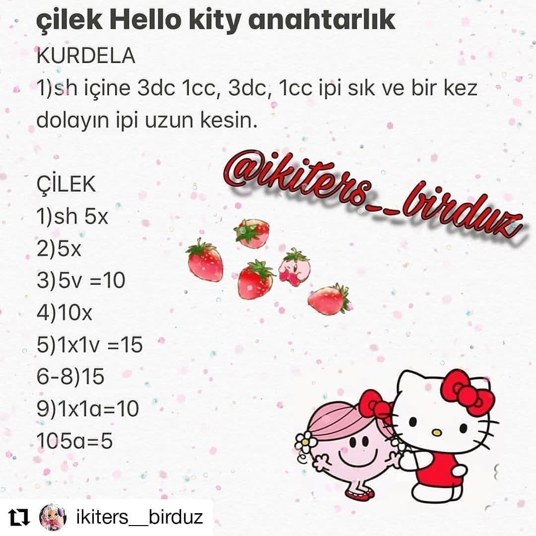 TARİF: Çilekli Hello Kitty Anahtarlık Yapımı
