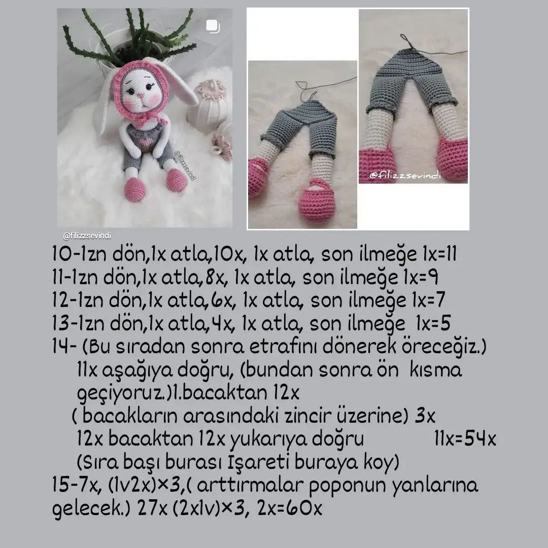 Tavşan Amigurumi Gövde Şeması