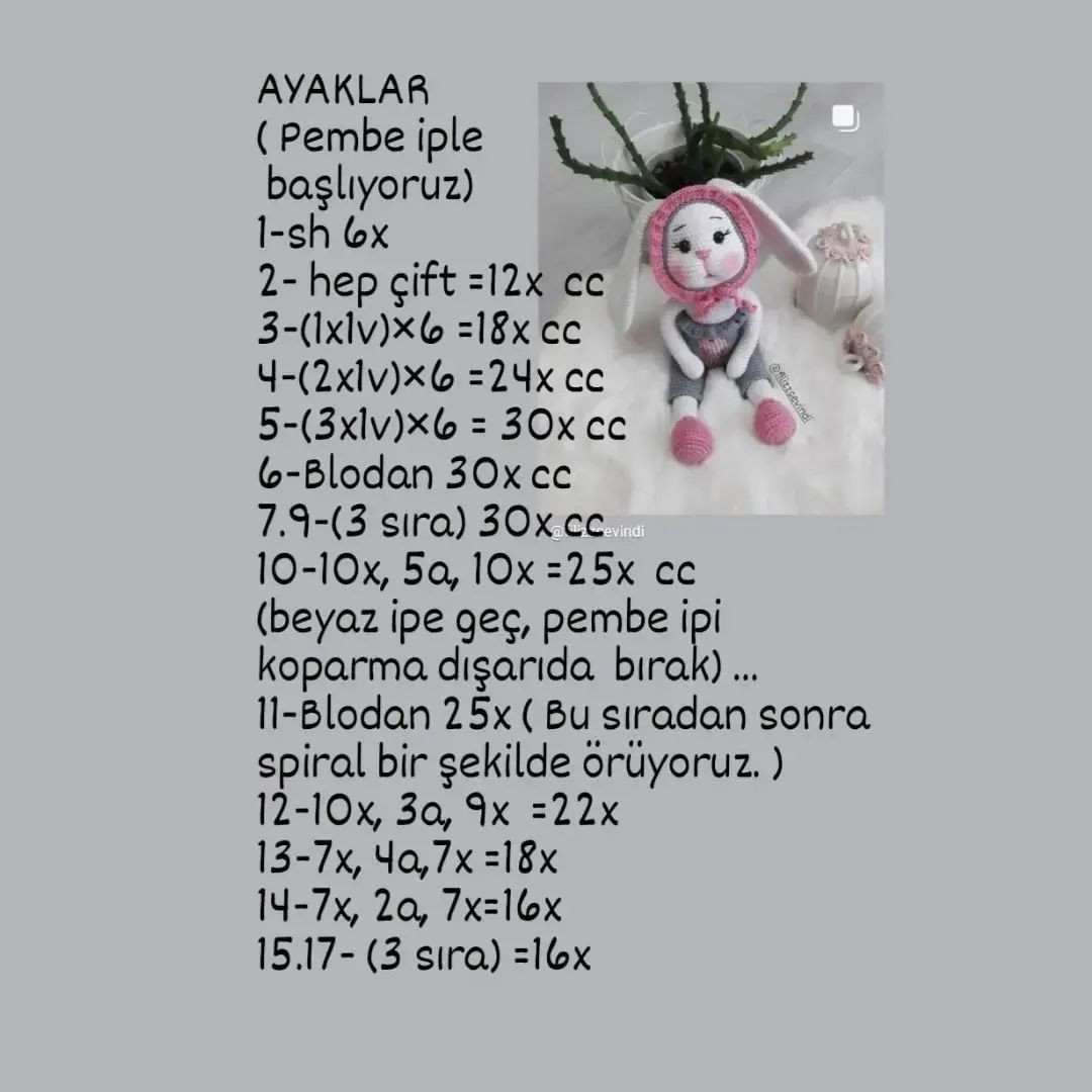 Tavşan Amigurumi Gövde Şeması