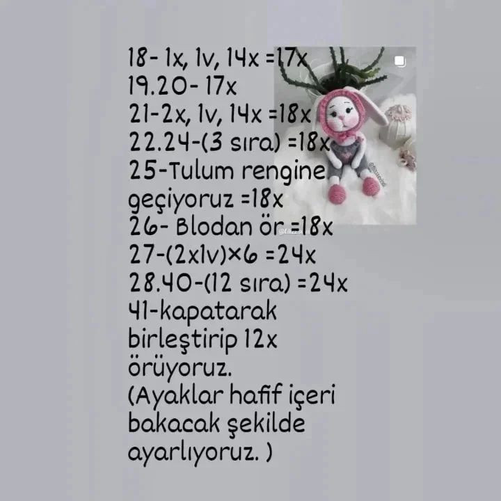 Tavşan Amigurumi Gövde Şeması