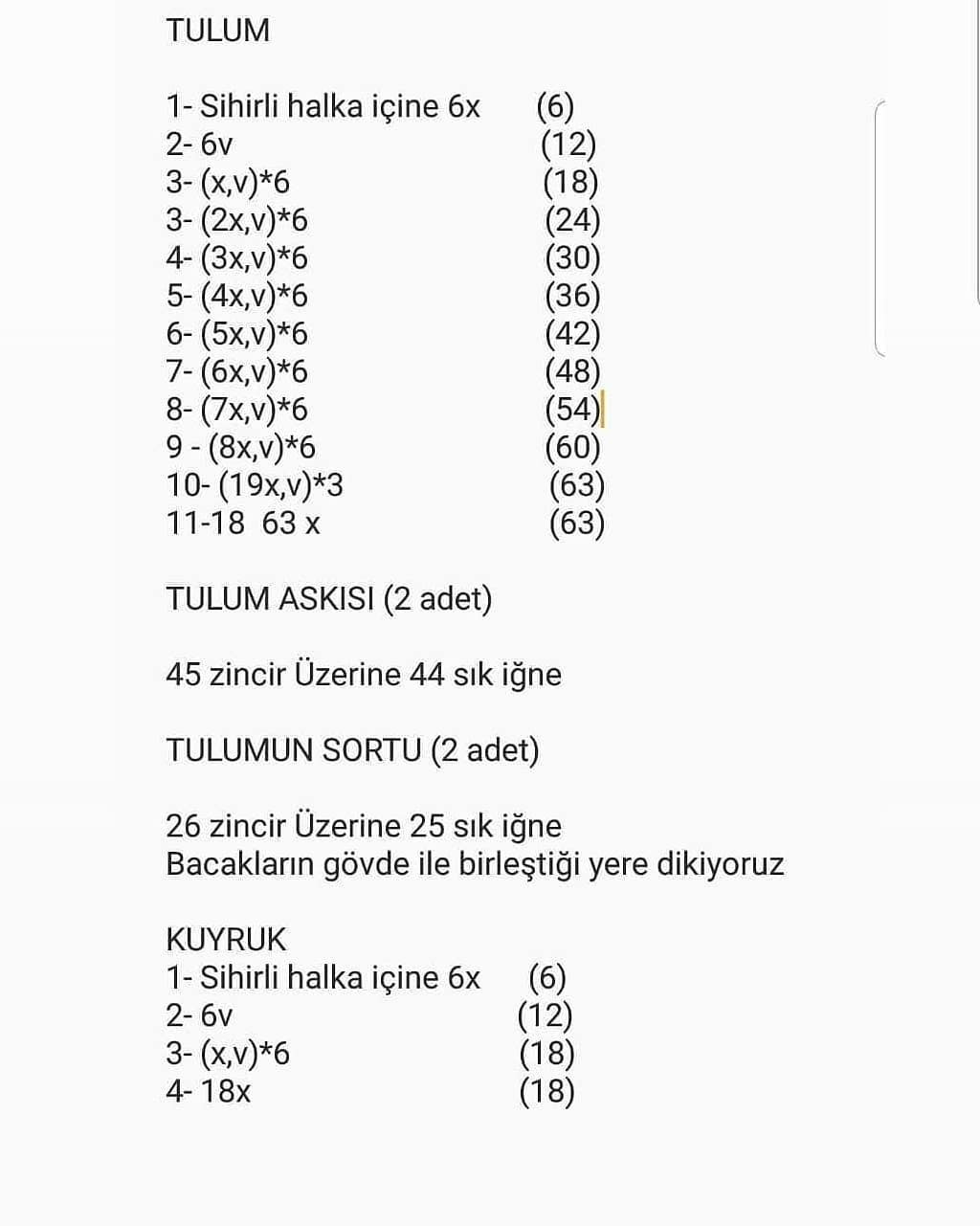 Tavşan Amigurumi Tığ İşi Tarifi Tarif Sahibi