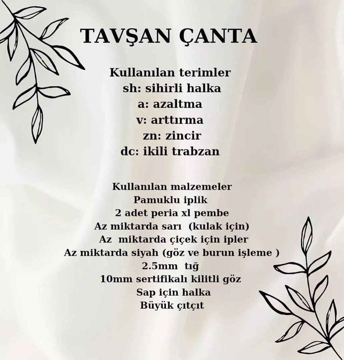 Tavşan Çanta Örgü Şeması