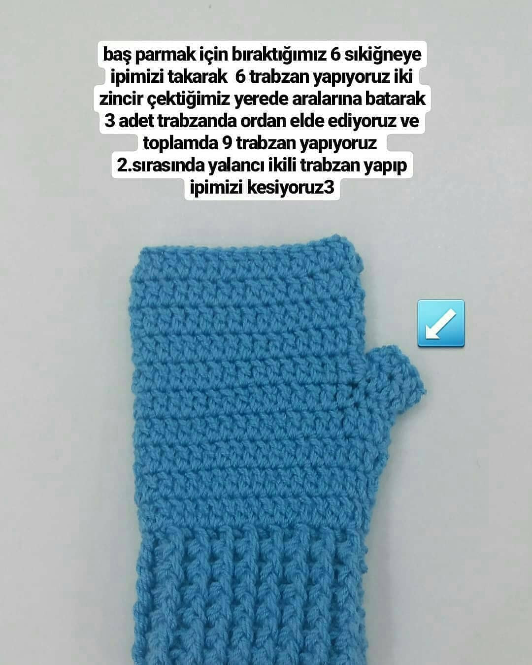 Tavşan Kulaklı Bebek Eldivenleri Tığ İşi Şeması