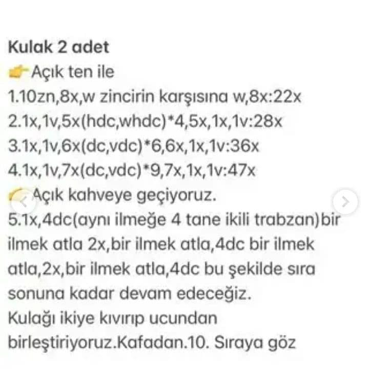 Tavşan Zili Tığ İşi Tarifi