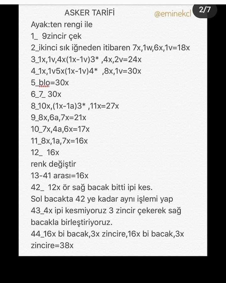 Tığ İşi Asker Bebek Yapımı