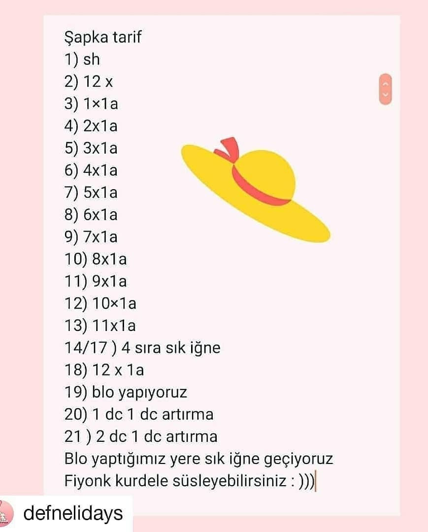 Tığ işi ayı amigurumi şeşeması