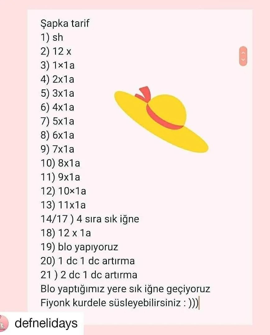 Tığ işi ayı amigurumi şeşeması
