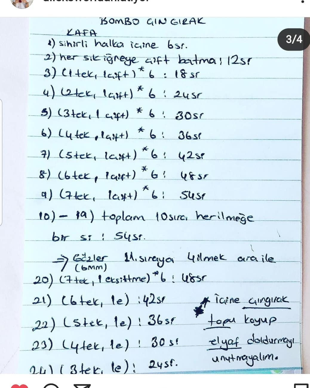 Tığ işi ayı ve çıngırak şeması