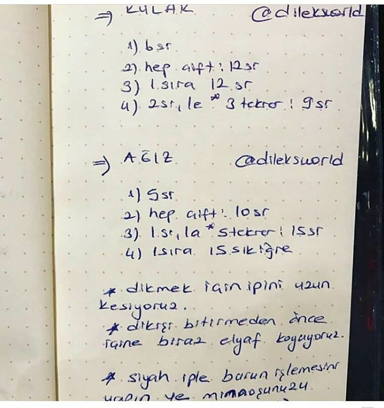 Tığ İşi Ayıcık Anahtarlık Şeması