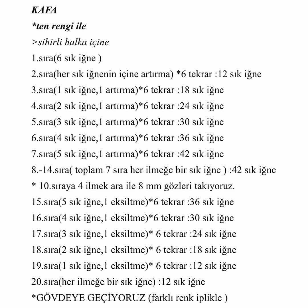 Tığ İşi Ayıcık Şeması🌟🌟 AMOUR AYICIK TARİFİ BURDA 🌟🌟