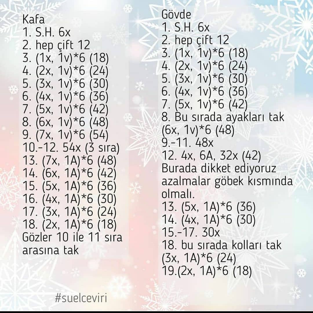 Tığ İşi Ayıcık Şeması Yene harika bi tarif sizin için çevirdim