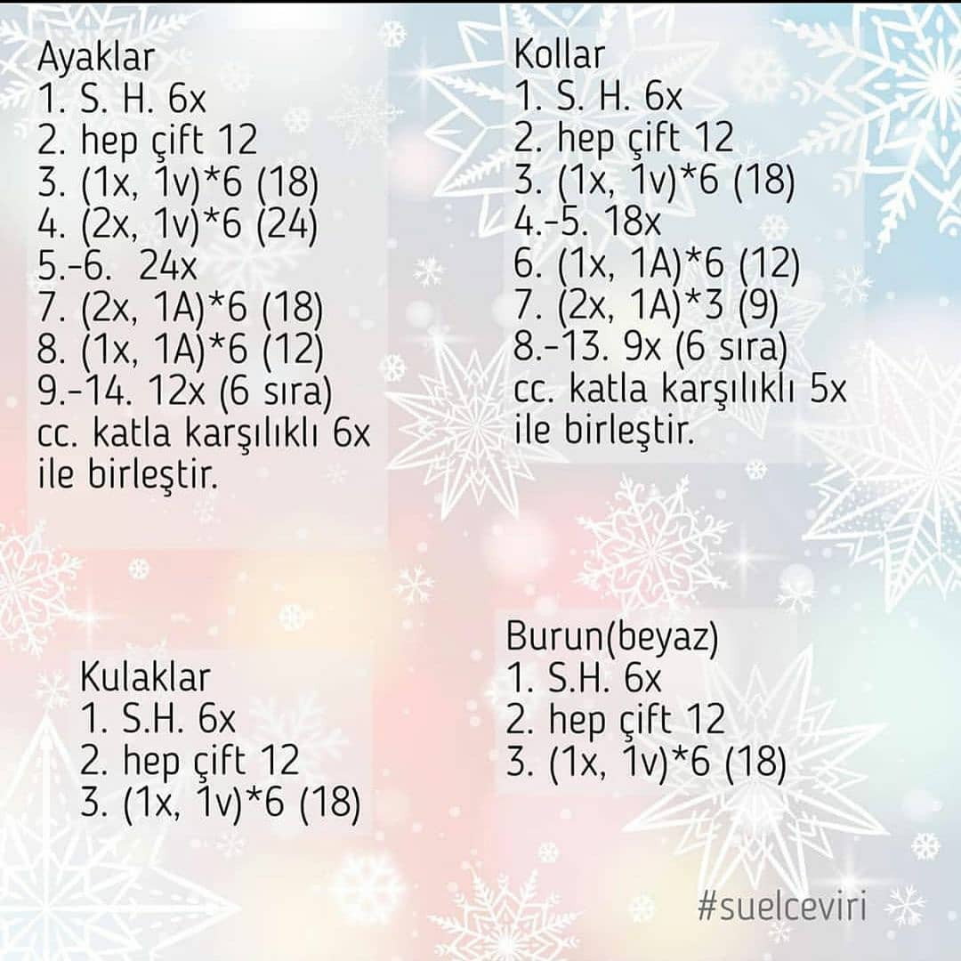 Tığ İşi Ayıcık Şeması Yene harika bi tarif sizin için çevirdim