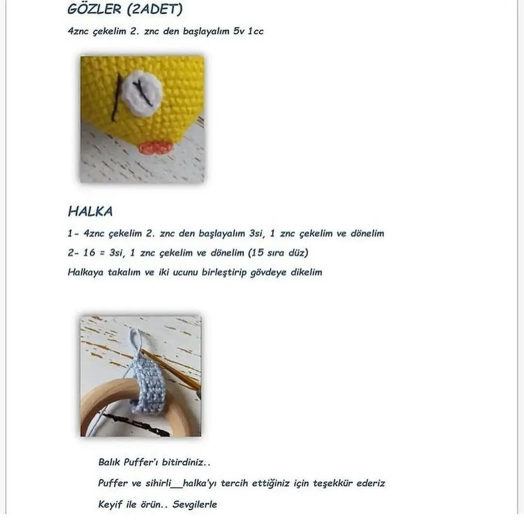 Tığ İşi Balık Amigurumi Şeması