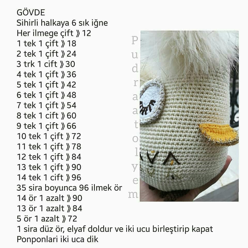 Tığ işi baykuş şeması