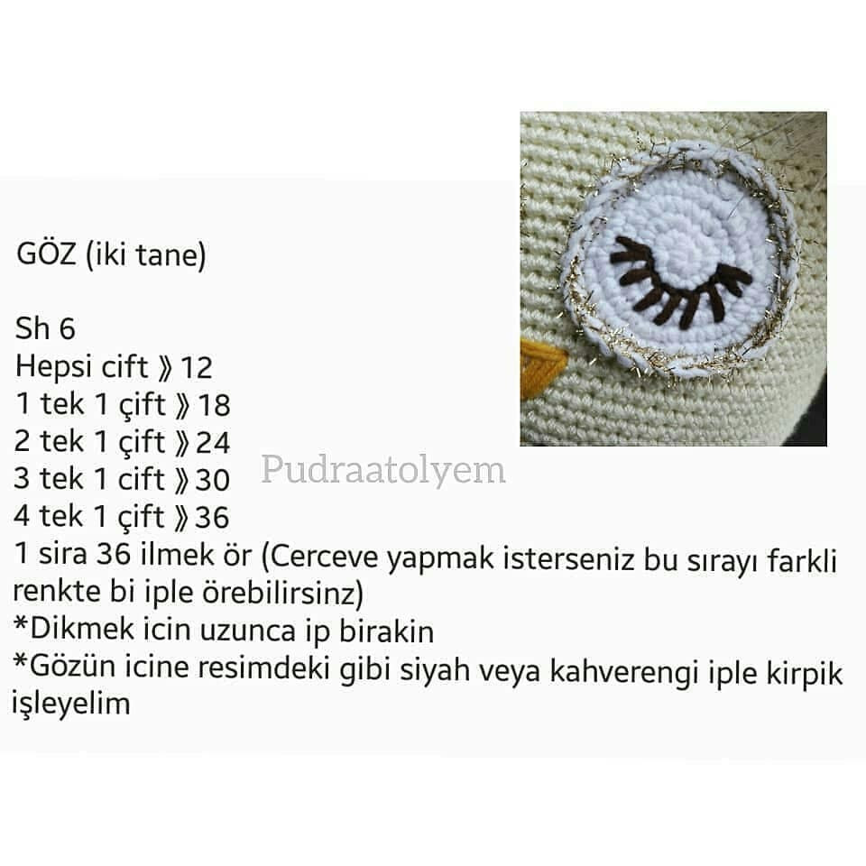 Tığ işi baykuş şeması