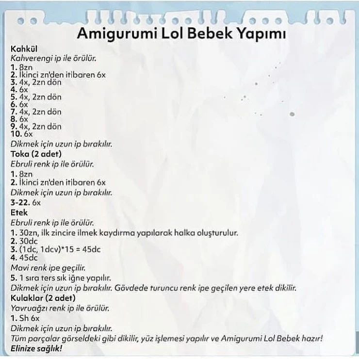 Tığ İşi Bebek Şeması Lol bebek örmeyen kalmasın 🌺