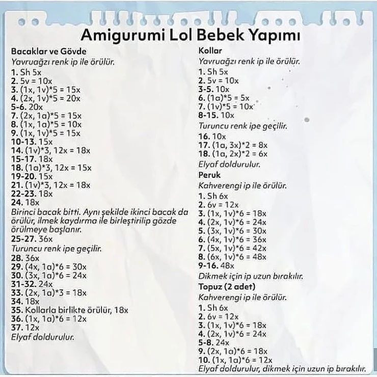 Tığ İşi Bebek Şeması Lol bebek örmeyen kalmasın 🌺