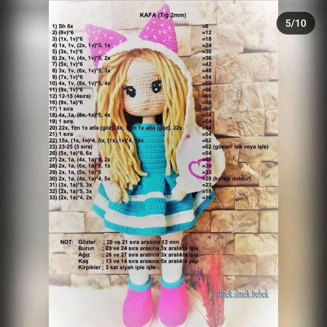 Tığ İşi Bebek Şeması: Ücretsiz Kıyafetli