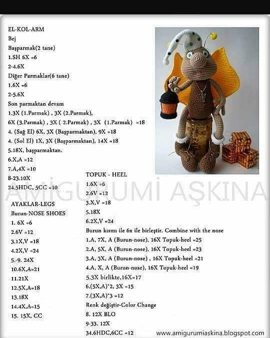 Tığ işi böcek amigurumi şeması