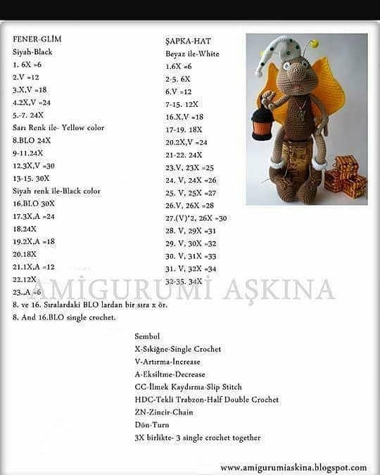 Tığ işi böcek amigurumi şeması