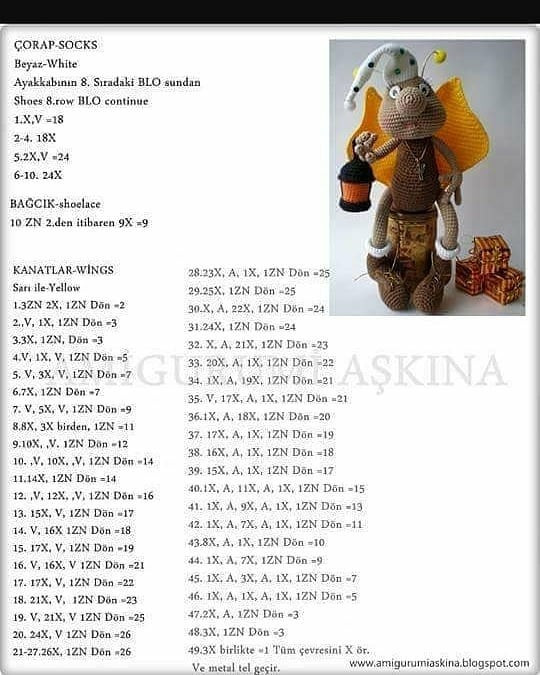 Tığ işi böcek amigurumi şeması