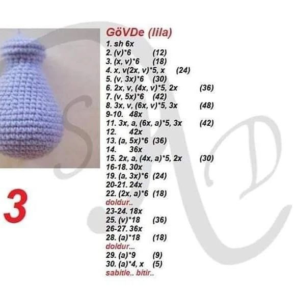 Tığ işi Eeyore Amigurumi Şeması