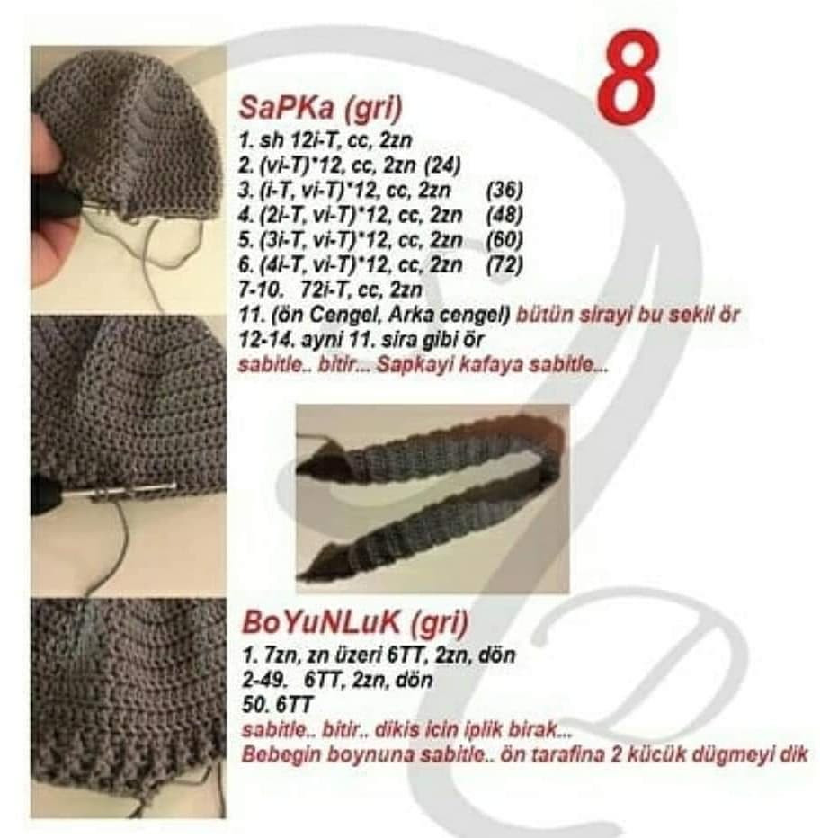 Tığ İşi Fare Bebek Şeması