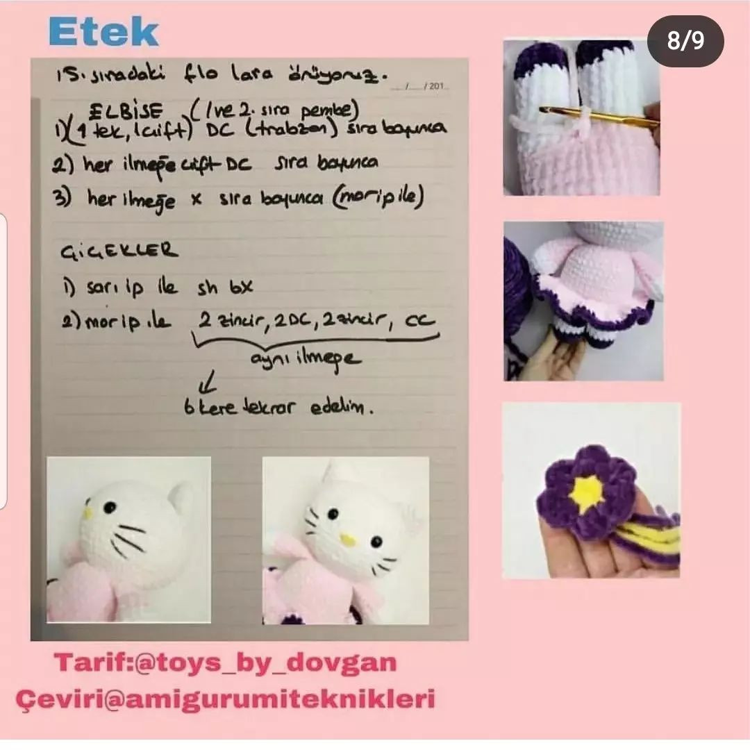 Tığ İşi Hello Kitty Şeması