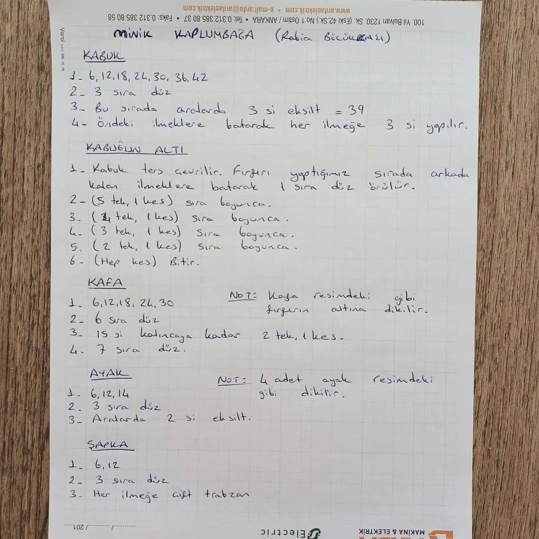 Tığ İşi Kaplumbağa Modeli