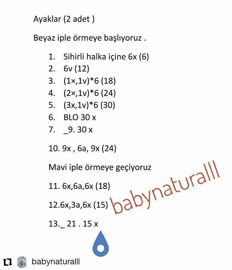 Tığ işi Köpek Bebek Şeması
