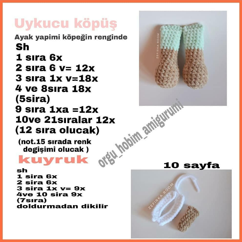 Tığ İşi Köpek ve Yavrusu Şeması