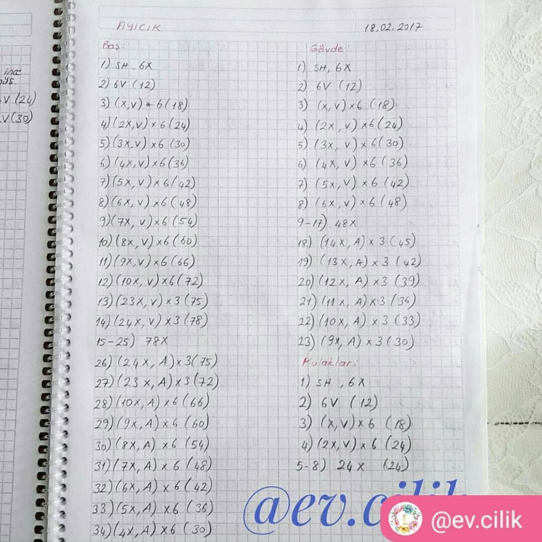 Tığ işi Lavanta Ayıcık Şeması