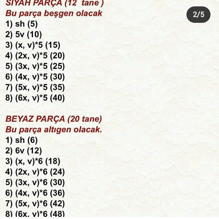 Tığ işi Minik Futbol Topu Şeması