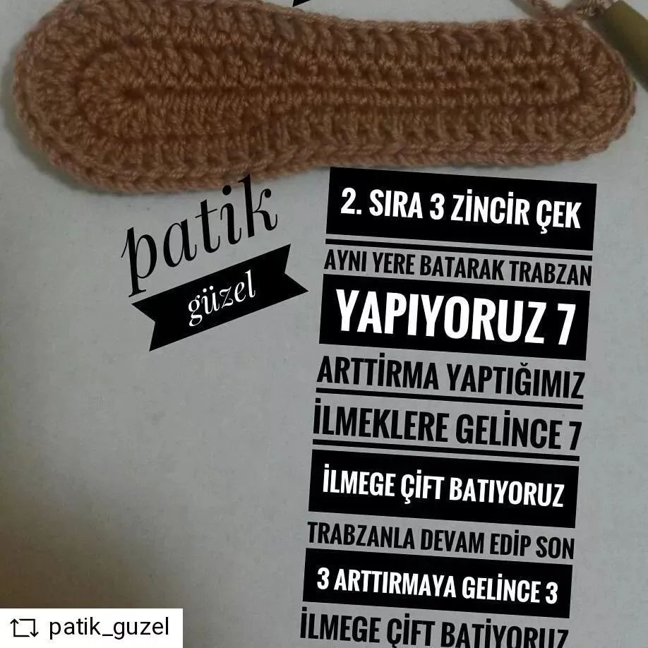 Tığ işi patik modeli