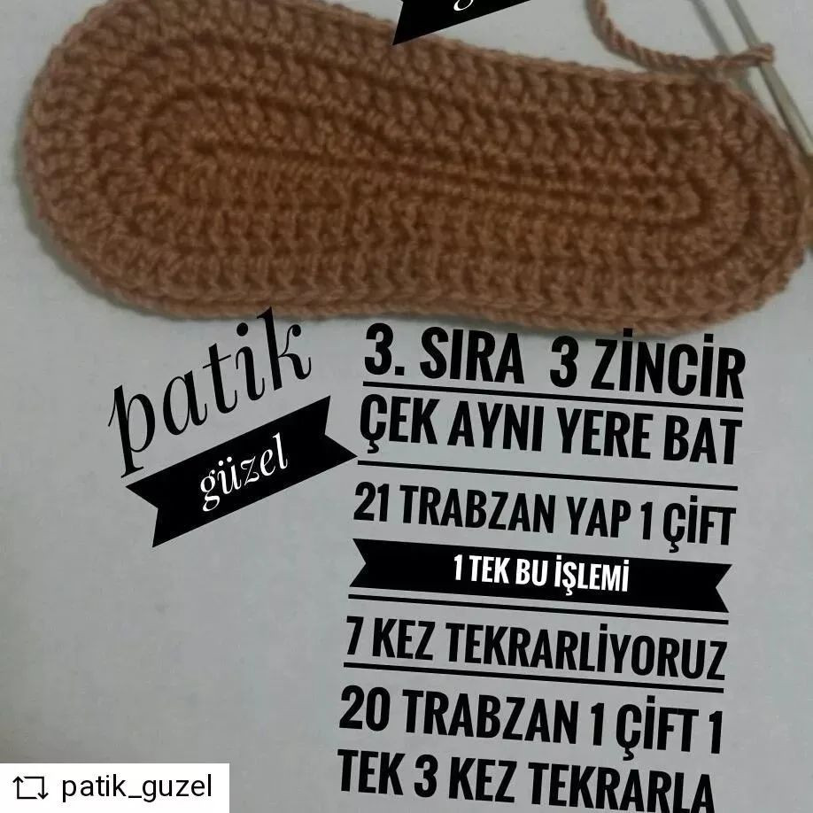 Tığ işi patik modeli