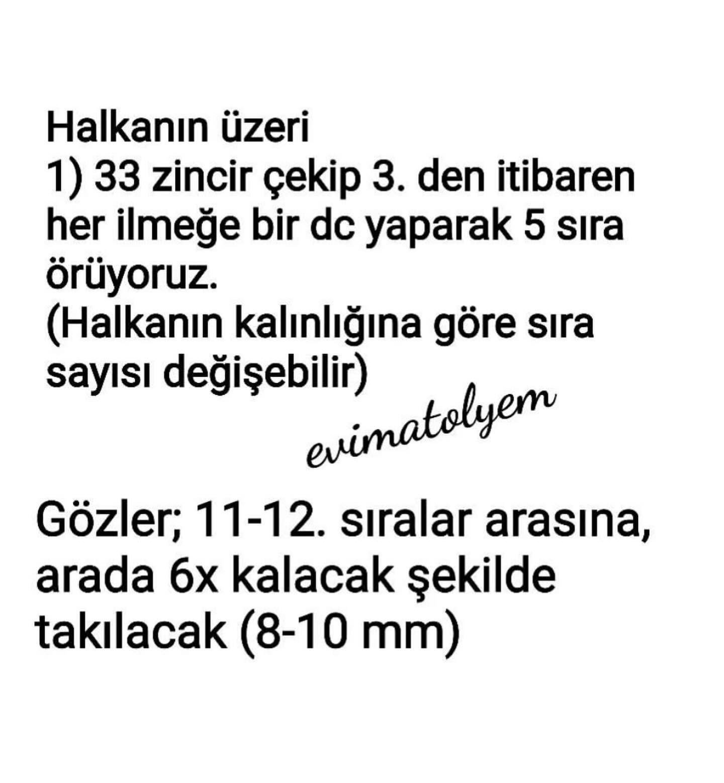 Tığ işi şeması: Kullanılan kısaltmalar ve anlamları