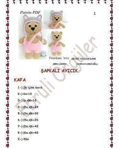 Tığ İşi Sevimli Ayıcık Şeması