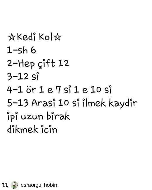 Tığ İşi Sevimli Kedi Şeması
