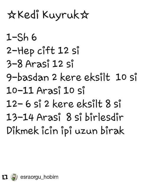Tığ İşi Sevimli Kedi Şeması