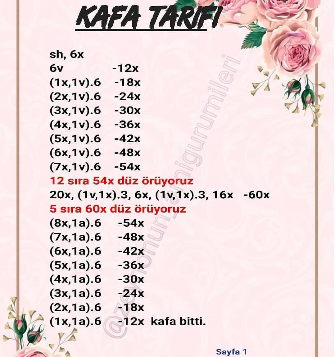 Tığ İşi Şirin Bebek Şeması